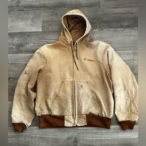 Vintage Carhartt Bobcat Tan Hooded Bomber Jacket